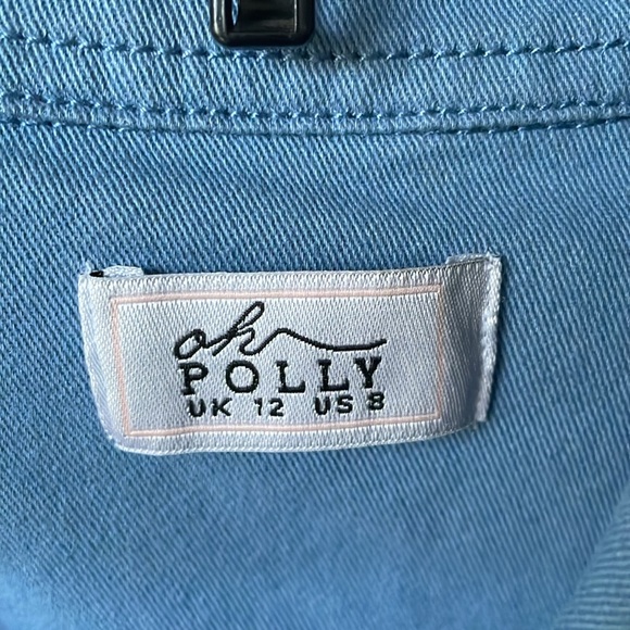 Wide Leg Long Sleeve Cargo Jumpsuit in Dark Blue - Picture 6 of 6